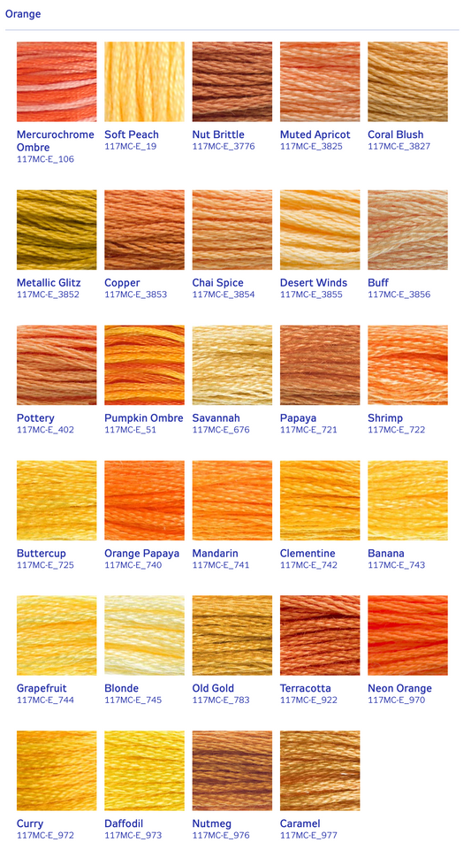 DMC Stranded Cotton Thread - Oranges