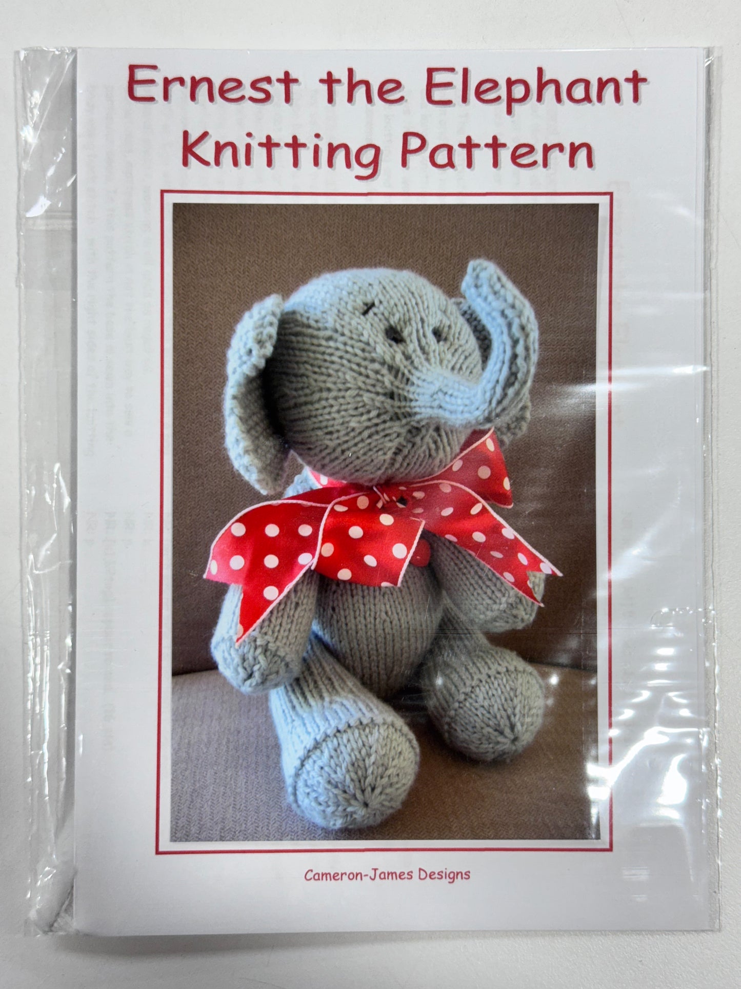 Ernest the Elephant - Knitting Pattern