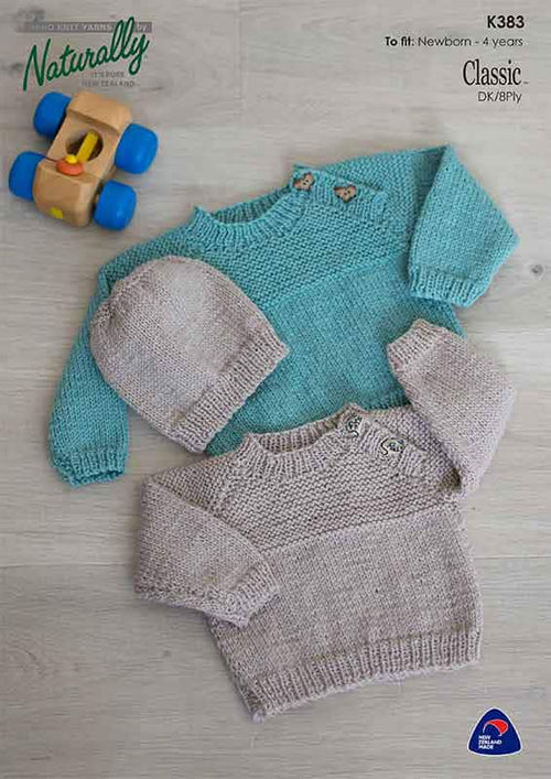 Raglan Sweater & Hat - Naturally K383 Pattern