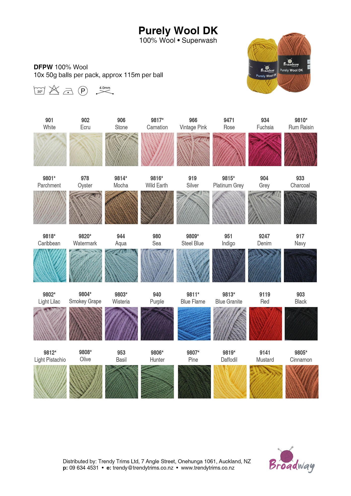 Purely Wool DK – Broadway Yarns