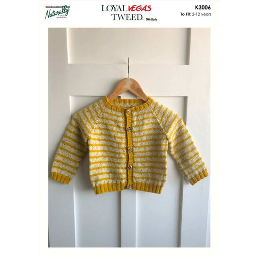 Stripes Cardigan Pattern - Loyal Vegas Tweed DK - K3006