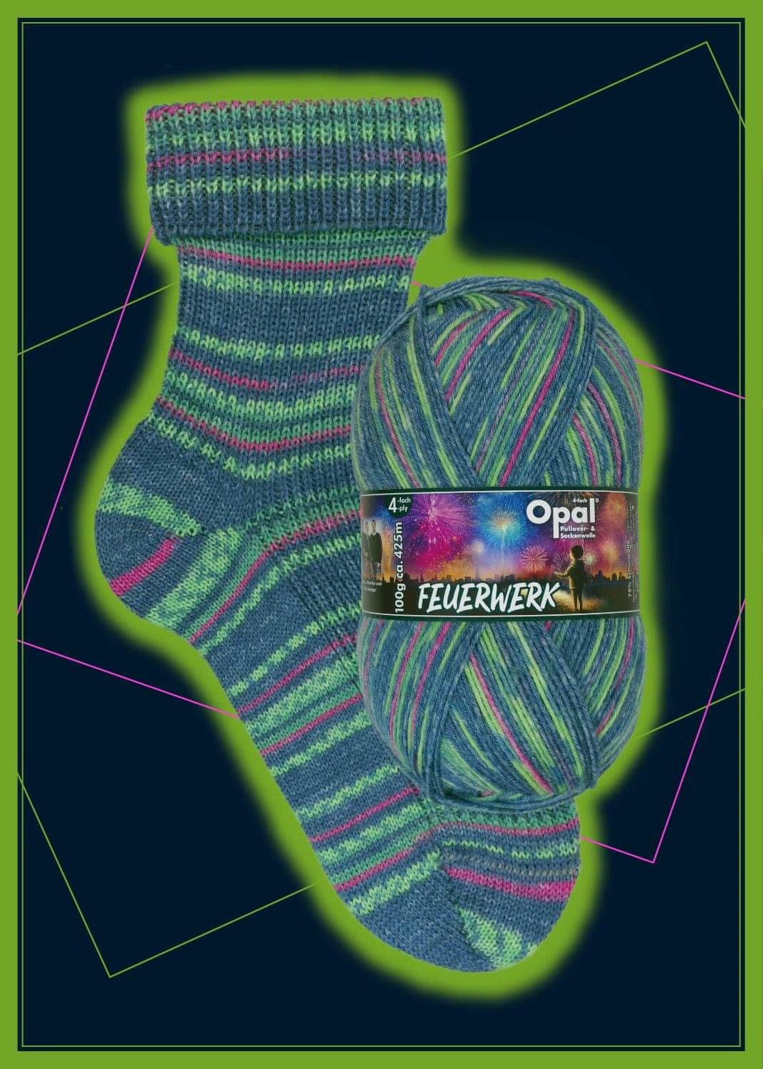 Opal "Feuerwerk" - Fireworks Sock Yarn