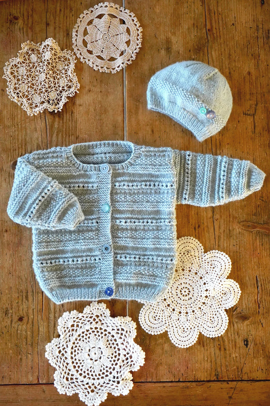 Baby Cakes - BC105 - Carmel Cardi and Hat Pattern
