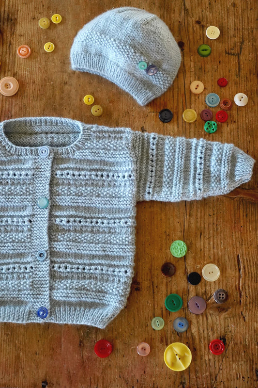 Baby Cakes - BC105 - Carmel Cardi and Hat Pattern
