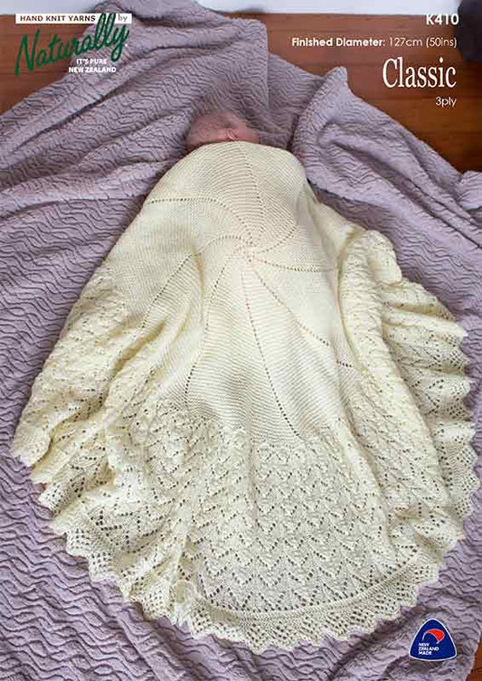 Naturally - K410 - Circular Baby Shawl Pattern