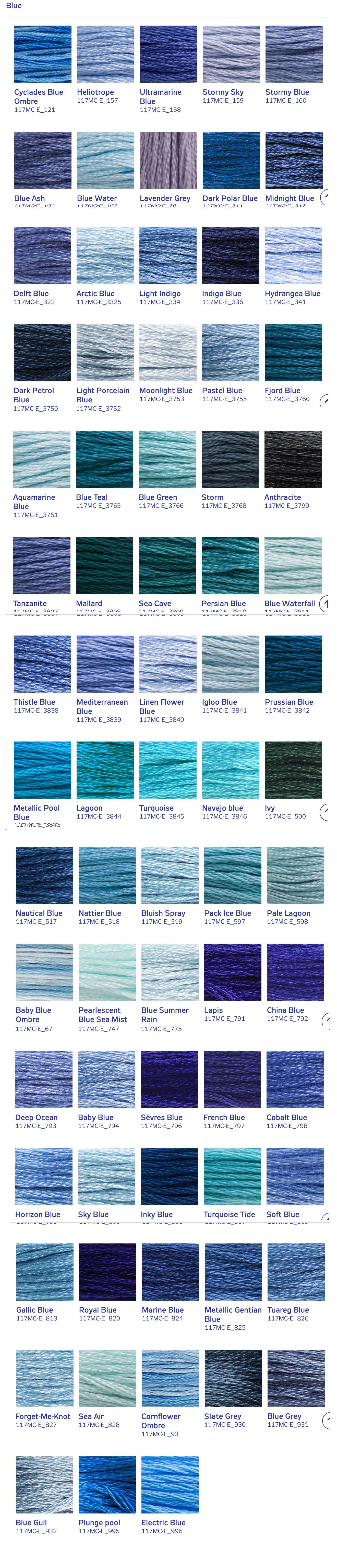 DMC Stranded Cotton Thread - Blues