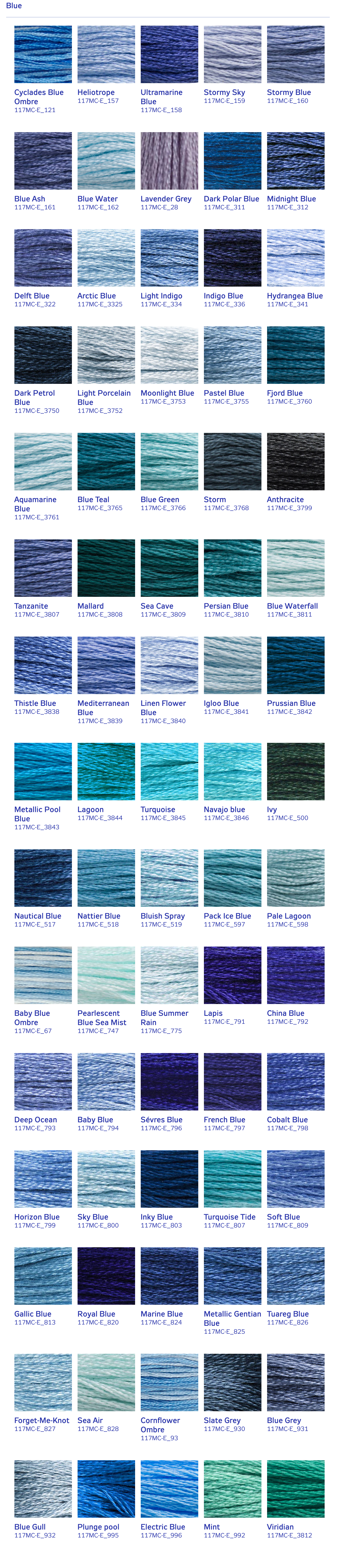 DMC Stranded Cotton Thread - Blues