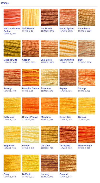 DMC Stranded Cotton Thread - Oranges
