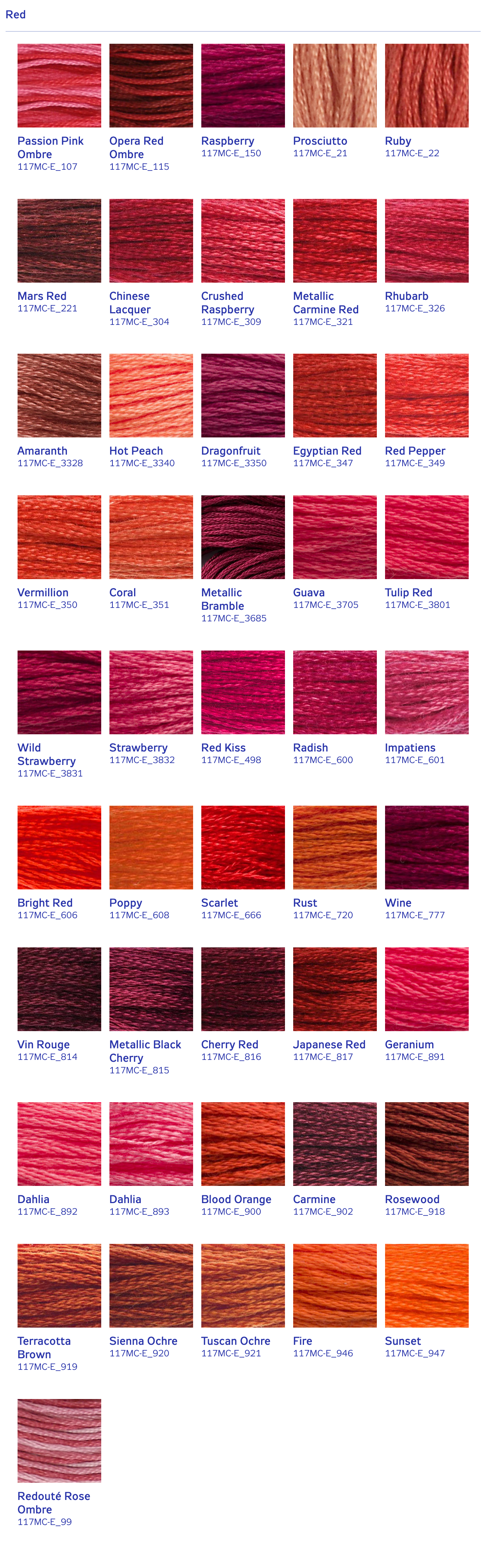 DMC Stranded Cotton Thread - Reds