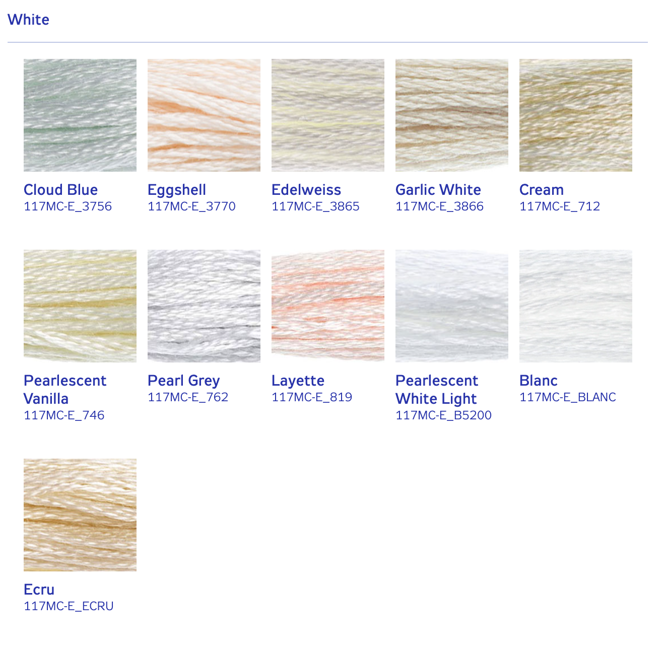 DMC Stranded Cotton Thread - Blacks & Whites