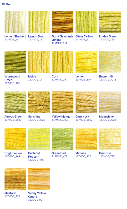 DMC Stranded Cotton Thread - Yellows