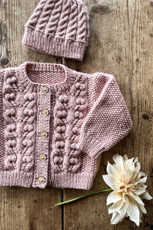 Lisa F Baby Cakes BC117 Dahlia Cardi and Hat Pattern