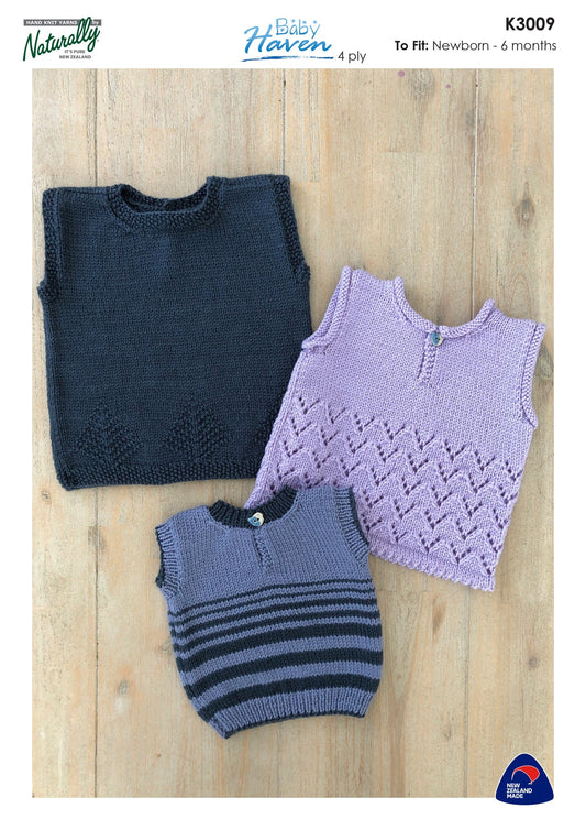 Naturally - K3009 - 4 Ply Baby Vest Pattern
