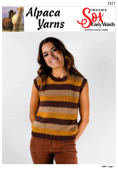 Tweedie Stripe Vest 1317 - Alpaca Yarns