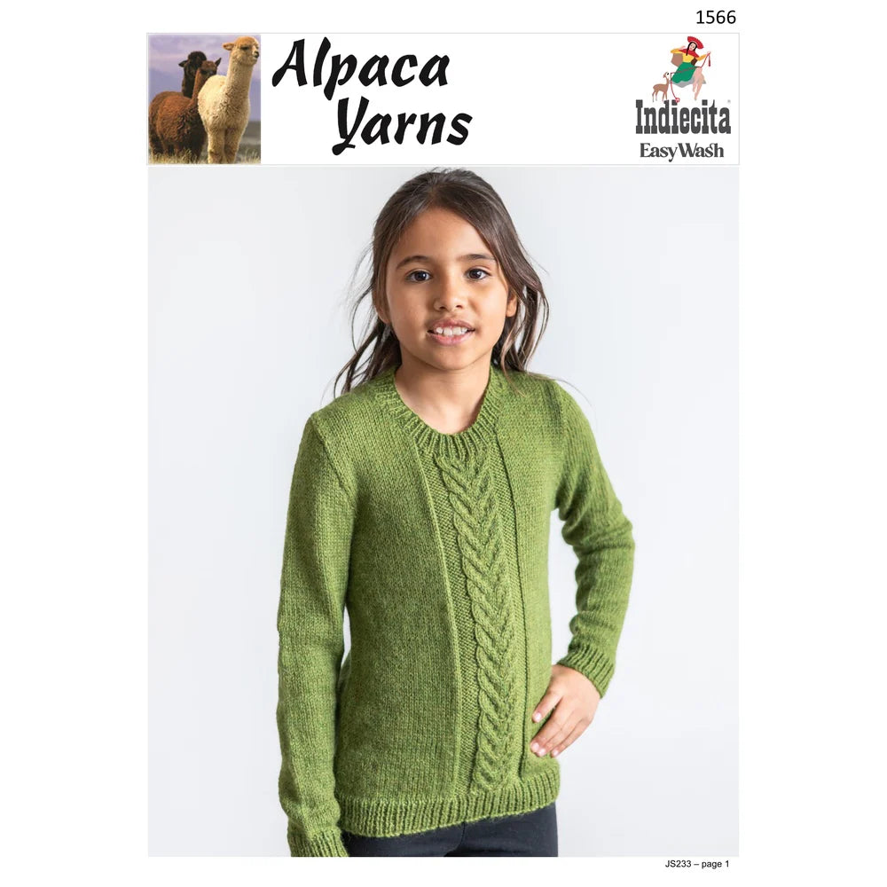 Cable Sweater 1566 - Alpaca Yarns