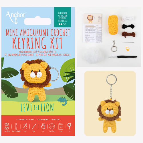 Levi the Lion - Anchor Mini Amigurumi Keyring Kit