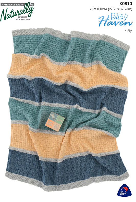 Naturally - K0810 - Baby Haven Blanket Pattern
