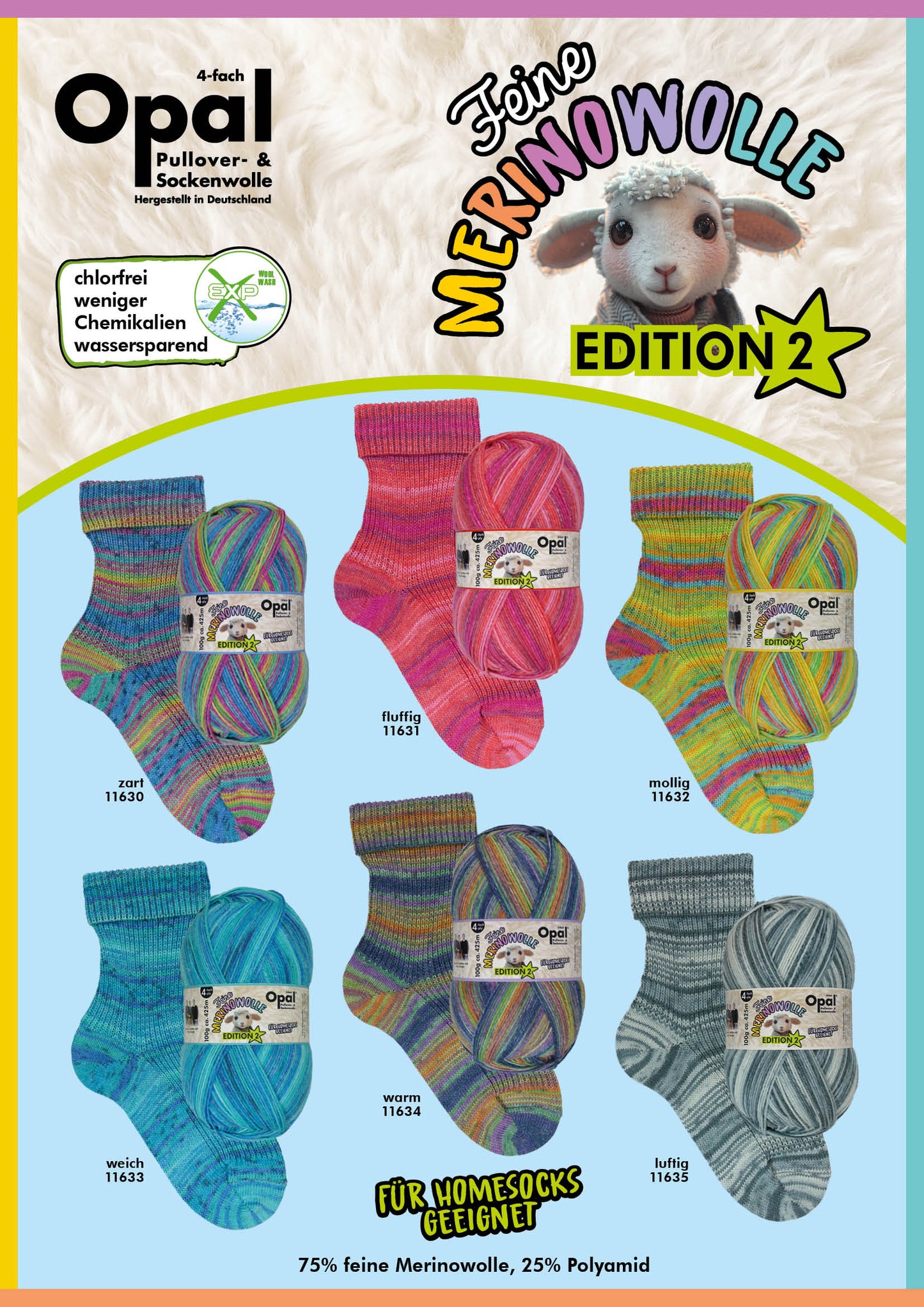 Opal "Feine Merinowolle" Edition 2 - Fine Merino Sock Yarn
