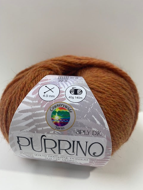 Purrino 8 Ply - 20% Possum 80% Merino